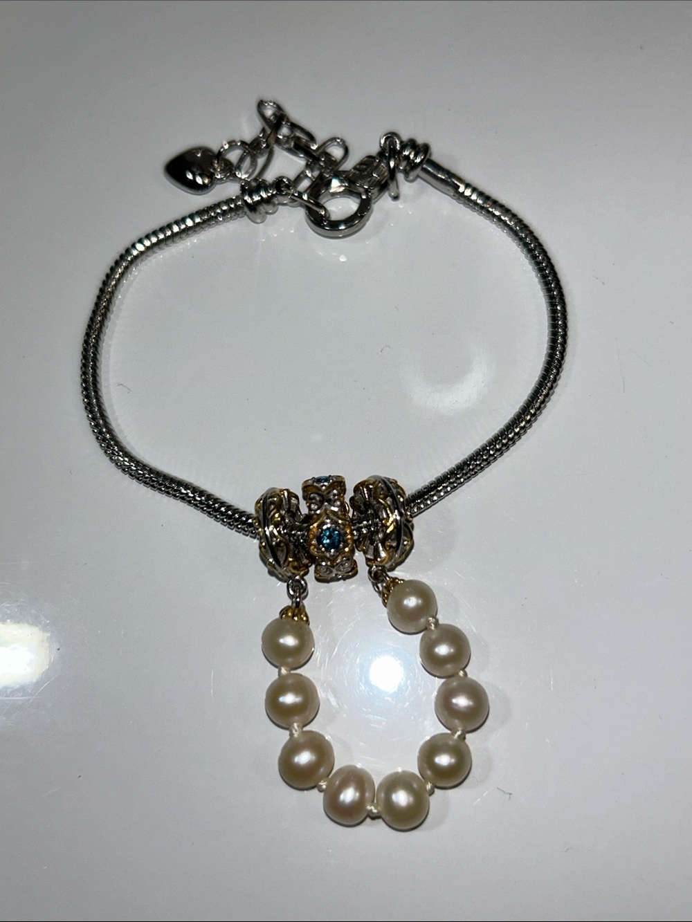 NWOT Gems En Vogue Palladium 18k Genuine Gemstone Euro Style Charm Set - Picture 6 of 8